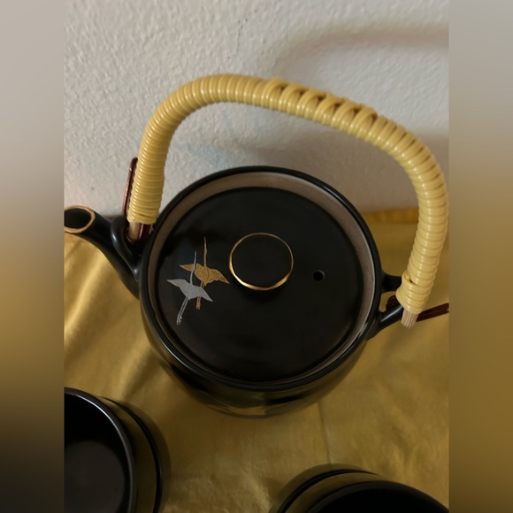 Vintage Imari Japanese hand painted tea pot and 4 cups. Post WWII circa 1950s - Picture 8 of 16